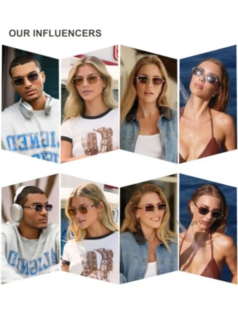 Retro Rectangle Polarized Sunglasses UV400 Women Men Metal Frame